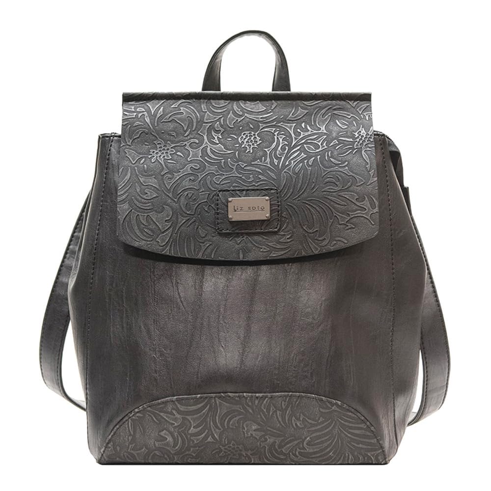 Liz Soto Nicole Black Vegan Leather Backpack Purse for Women - Convertible Crossbody Bag & Backpack - Stylish & Functional for Work, Travel & Everyday Use