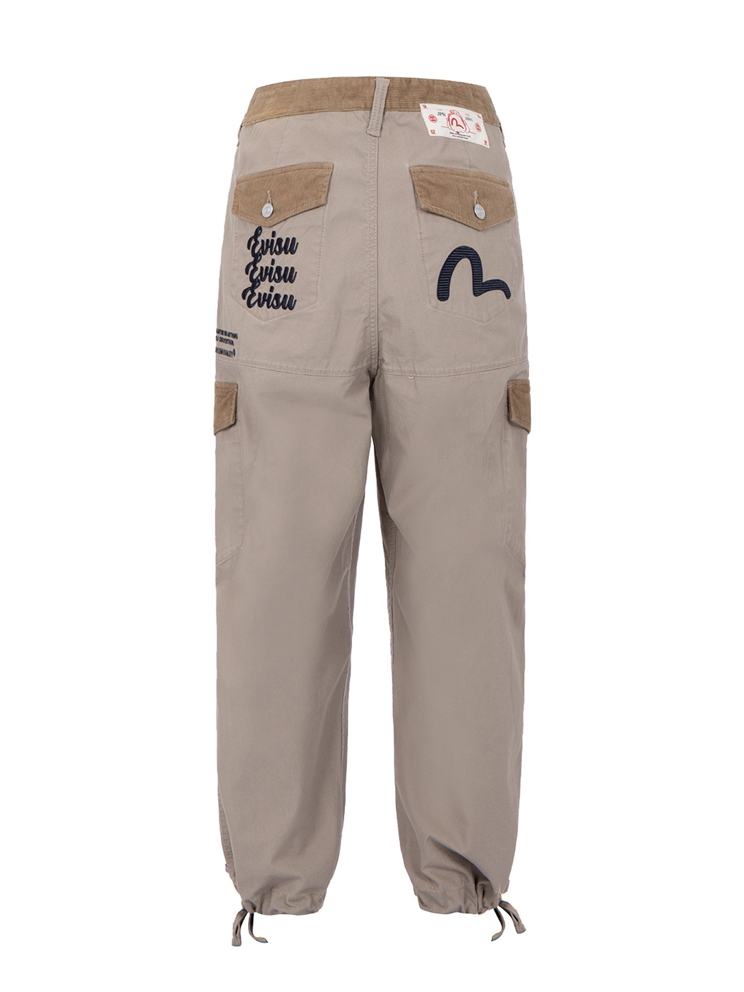 Stylish Seagull & Logo Embroidered Cargo Pants for Men - Durable Outdoor Workwear & Street Fashion