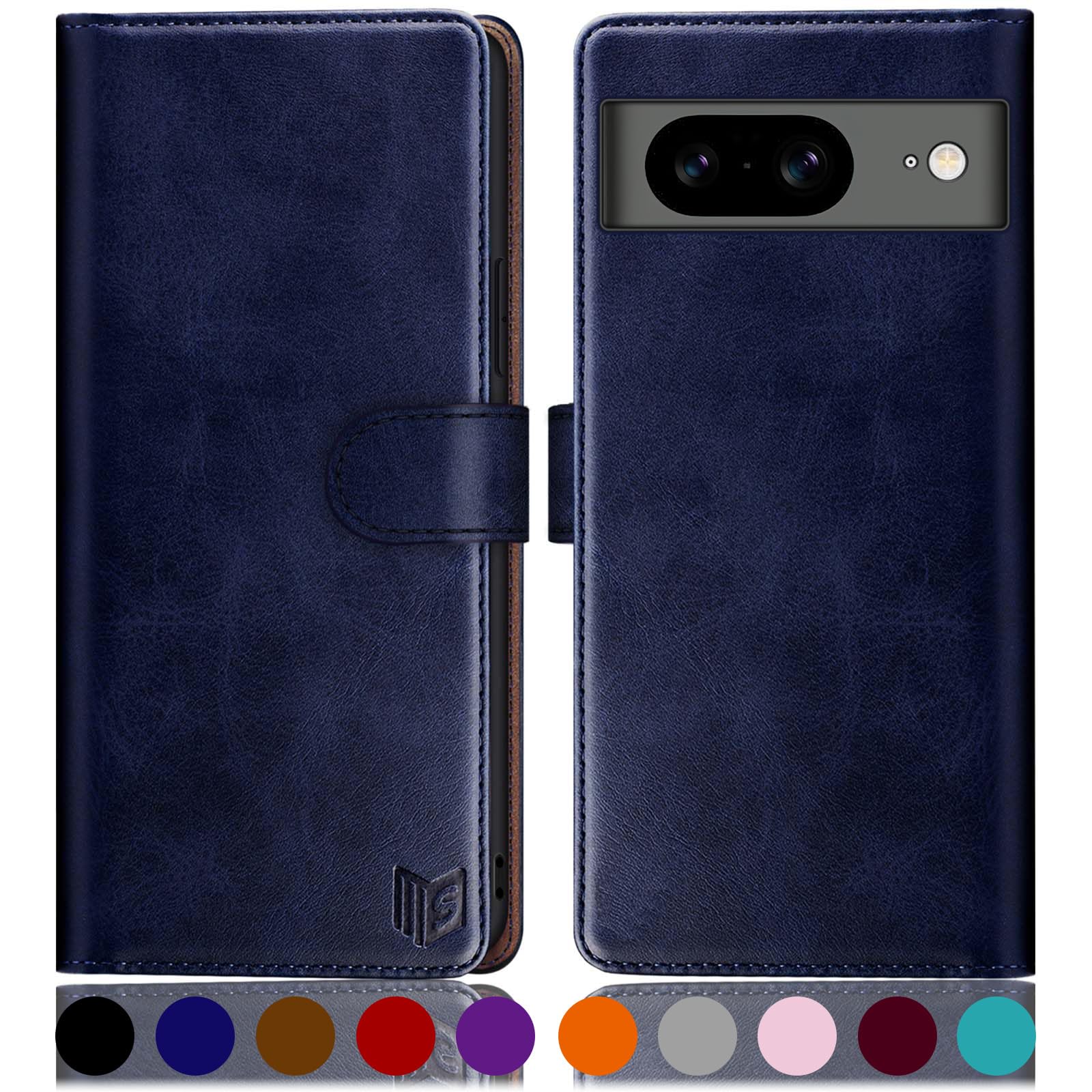 Google Pixel 8 5G Wallet Case with RFID Blocking - Premium PU Leather Flip Cover with Credit Card Slots for Women & Men (Blue) - Perfect for Daily Commute, Travel & Business Use