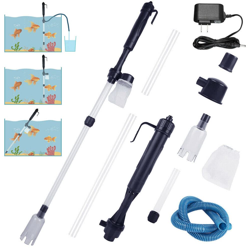 Electric Gravel Cleaner for Aquarium - Automatic Fish Tank Vacuum & Water Changer with US Plug 110V - Perfect for Cleaning Sand, Gravel & Maintaining Freshwater Tanks
