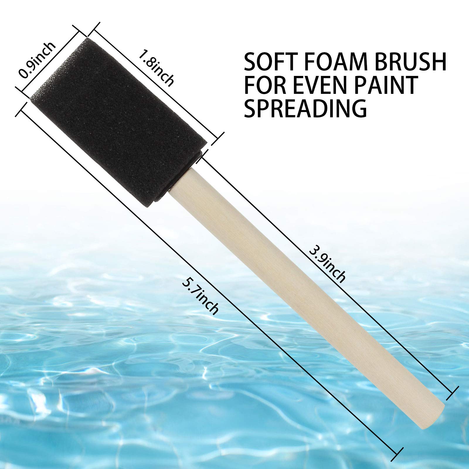 200 Pack 1 Inch Foam Sponge Brushes with Wooden Handles - Perfect for Acrylic Painting, Staining, Varnishing & DIY Crafts - Ideal for Home Decor, Furniture Refinishing & Art Projects