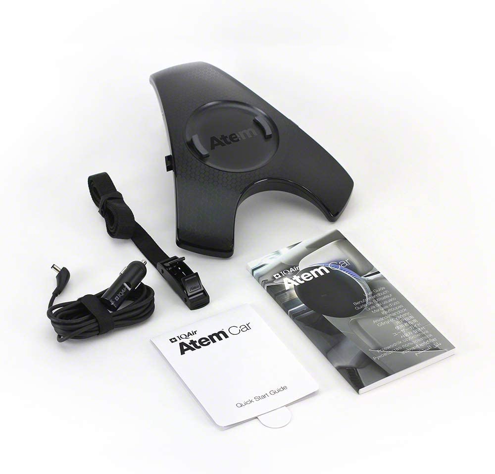 IQAir Atem Car Accessory Kit - Compatible with Atem Desk Air Purifier | Includes Car Mount, Belt Clip & 12V Power Adapter | Perfect for Road Trips & Commuting