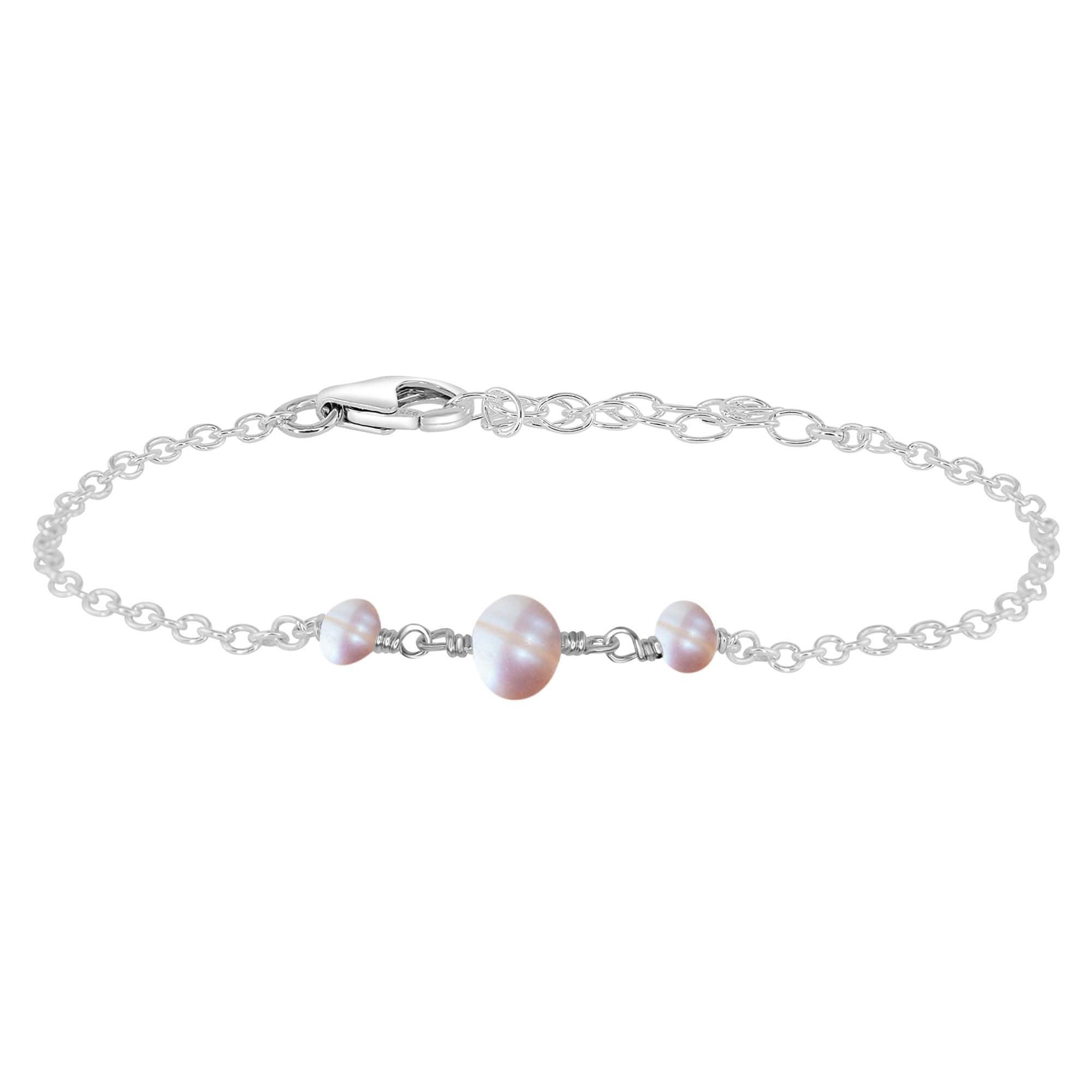 Elegant White Freshwater Pearl Beaded Chain Bracelet for Women - Perfect for Weddings, Parties & Everyday Wear