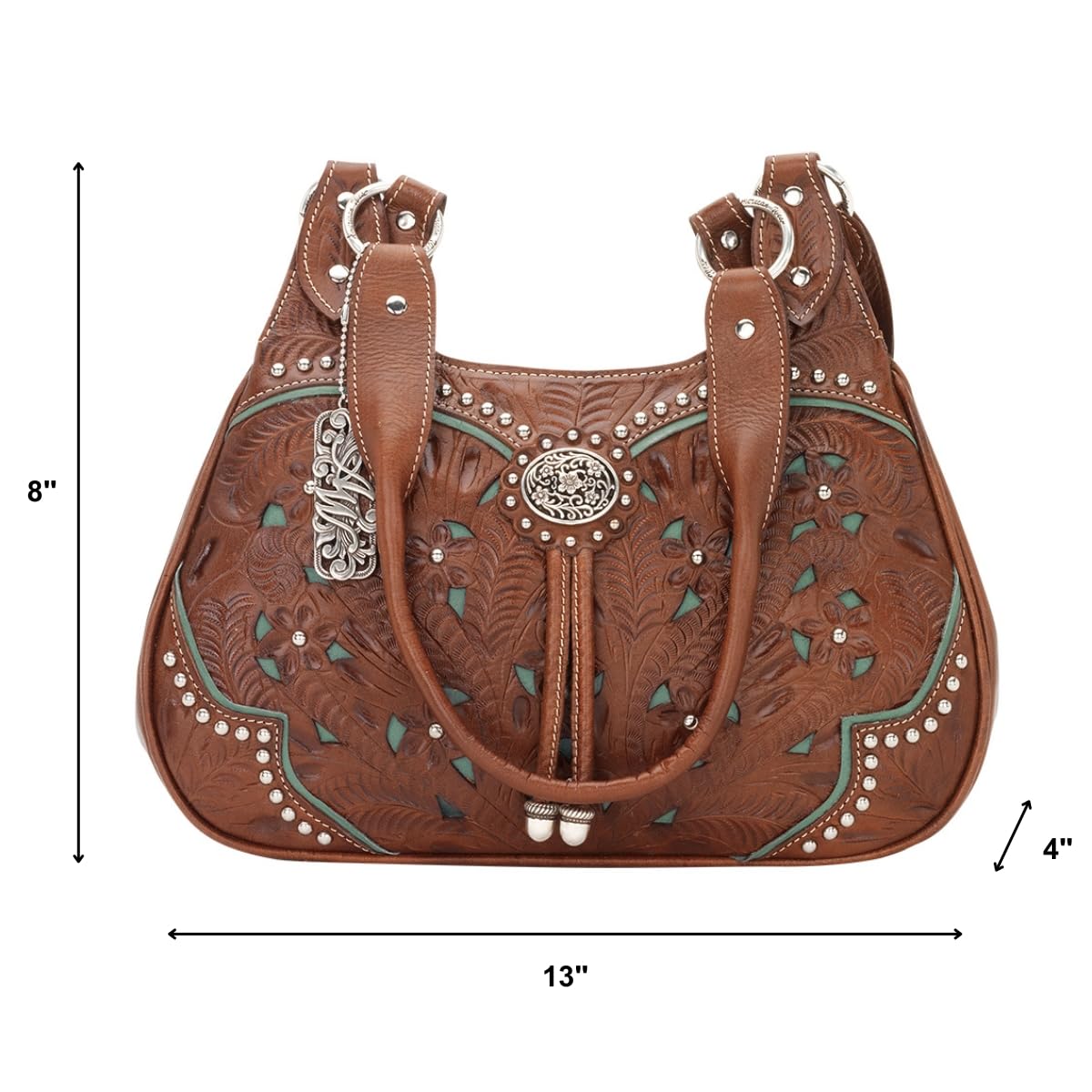 American West Women's Lace 3-Compartment Scoop Tote Bag - Stylish Handbag for Work, Travel & Shopping