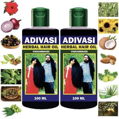Adivasi Neelambari Ayurvedic Hair Growth Oil - 100% Natural & Herbal Treatment for Thicker, Longer Hair (201 ml) - Perfect for Daily Scalp Massage & Hair Regrowth Therapy