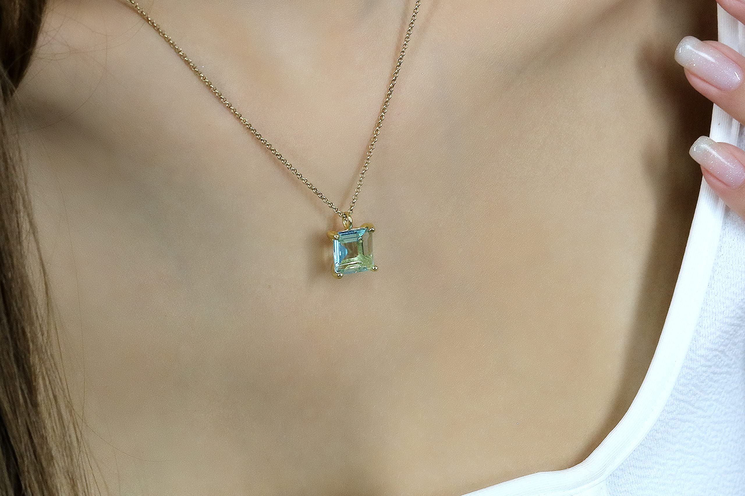 Sparkly Blue Topaz Necklace for Women - November Birthstone Jewelry Gift with Branded Box | Elegant Custom Gemstone Necklace for Parties, Weddings & Special Occasions