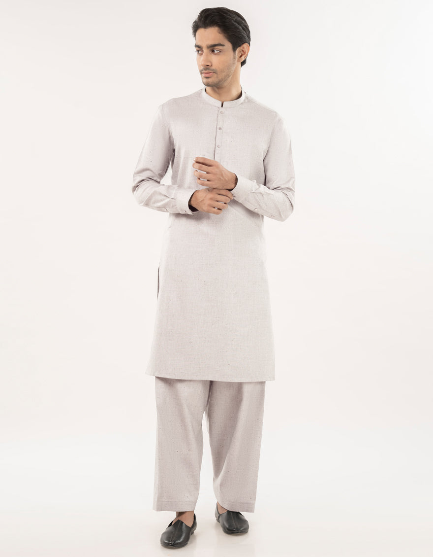 Premium Blended Grey Unstitched Suit Fabric by J. Junaid Jamshed - Perfect for Formal Wear, Wedding Outfits & Special Occasions