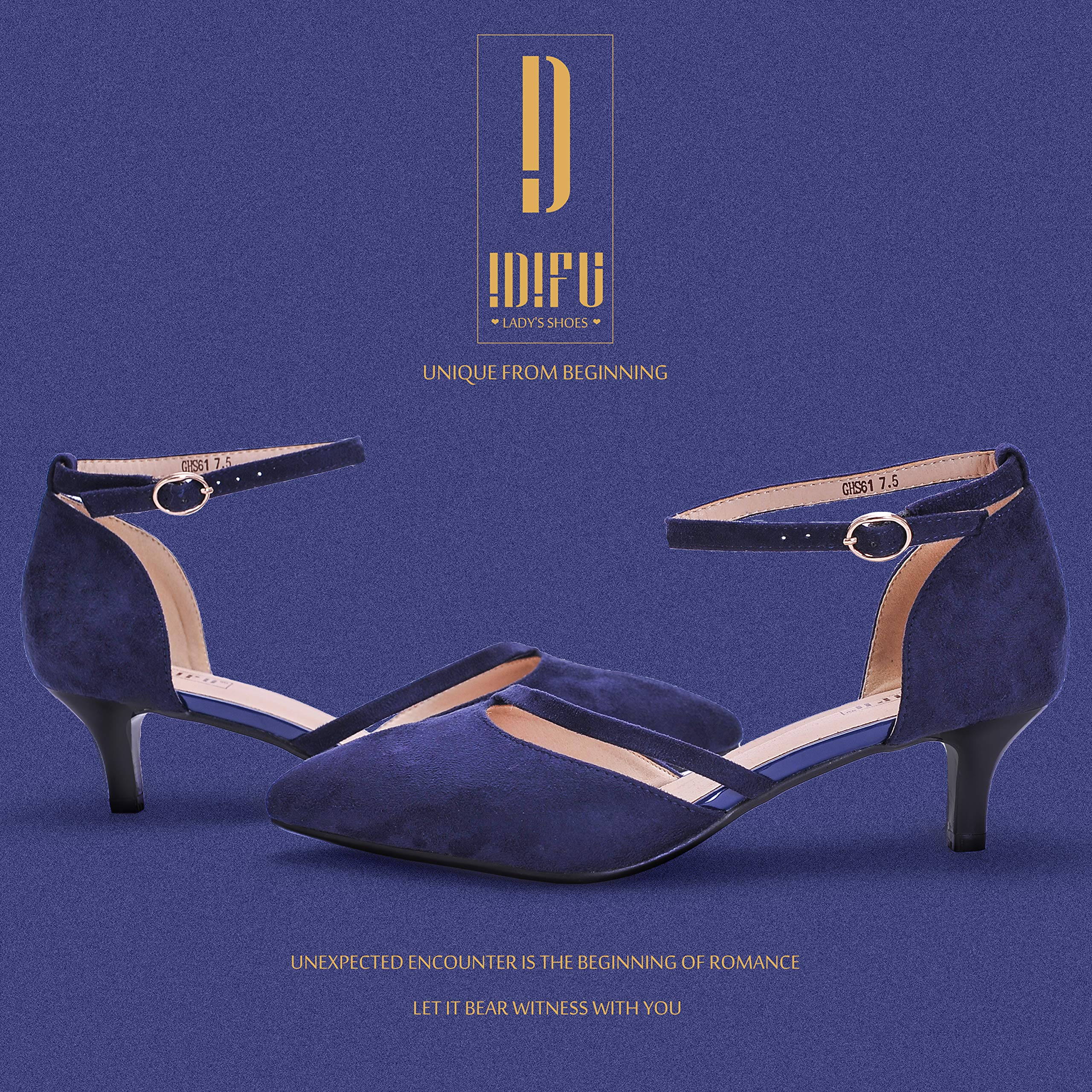 IDIFU Women's IN2 Maxine Low Kitten Heels - Elegant Closed Toe Dress Pumps for Wedding, Evening & Formal Occasions - Perfect for Brides, Prom & Special Events