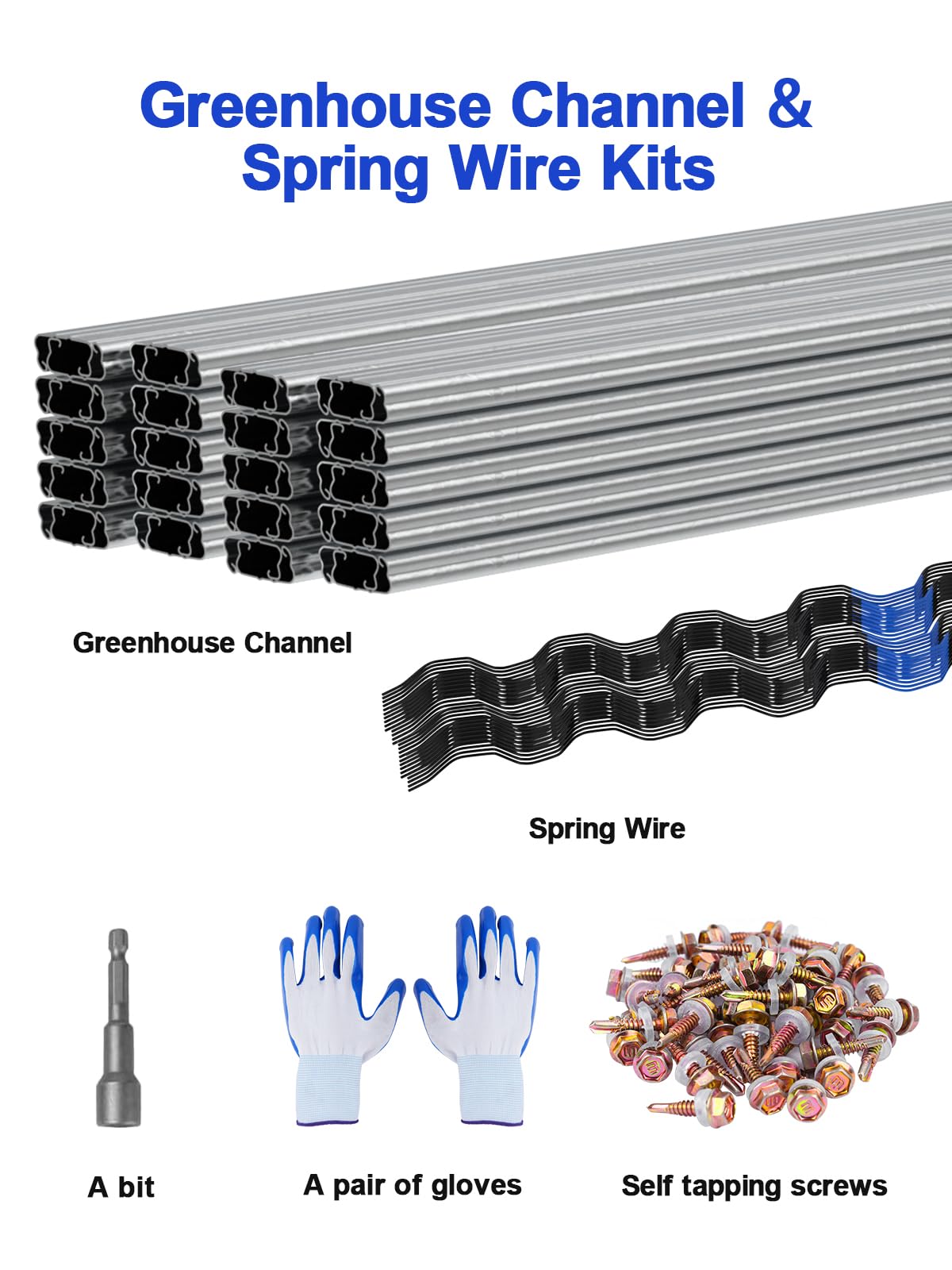 6 Mil Greenhouse Plastic Film 25x50FT - Heavy Duty UV Resistant Cover with 20PCS 3.28FT Spring Wire & Lock Channel for DIY Greenhouse, Garden, Plant Protection - Perfect for Backyard, Farm, and Commercial Growing