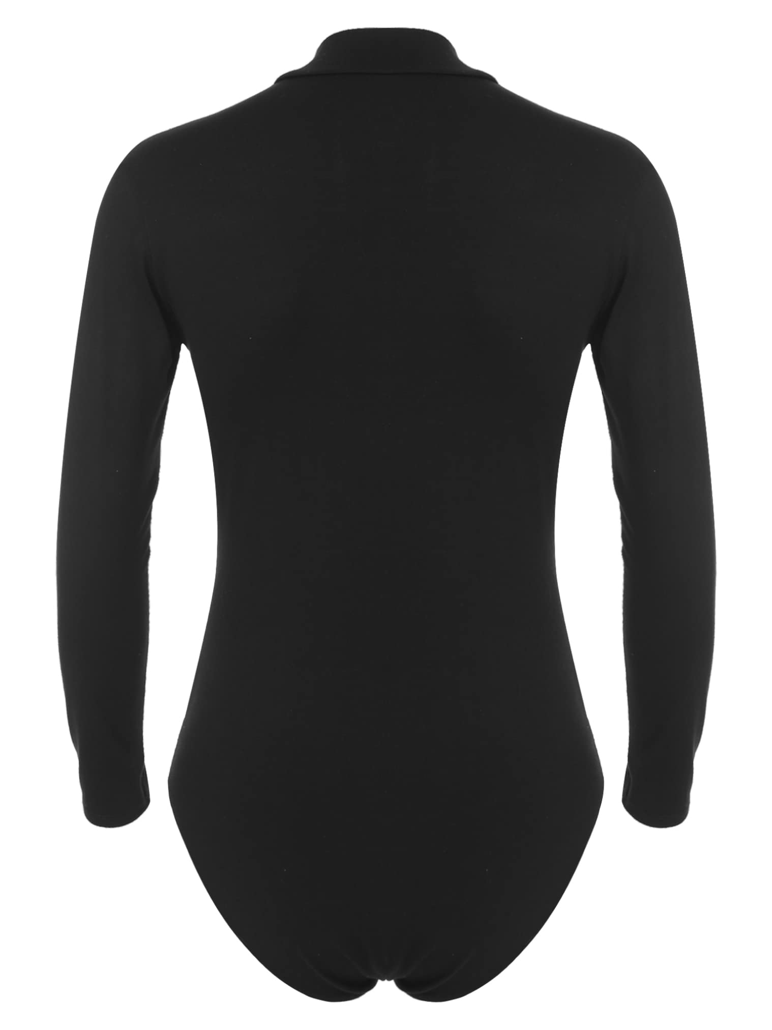 Men's Ballet Dance Leotard - Mock Neck Long Sleeve Unitard for Ballroom, Latin & Contemporary Dance | Stretchable Bodysuit for Performances & Practice