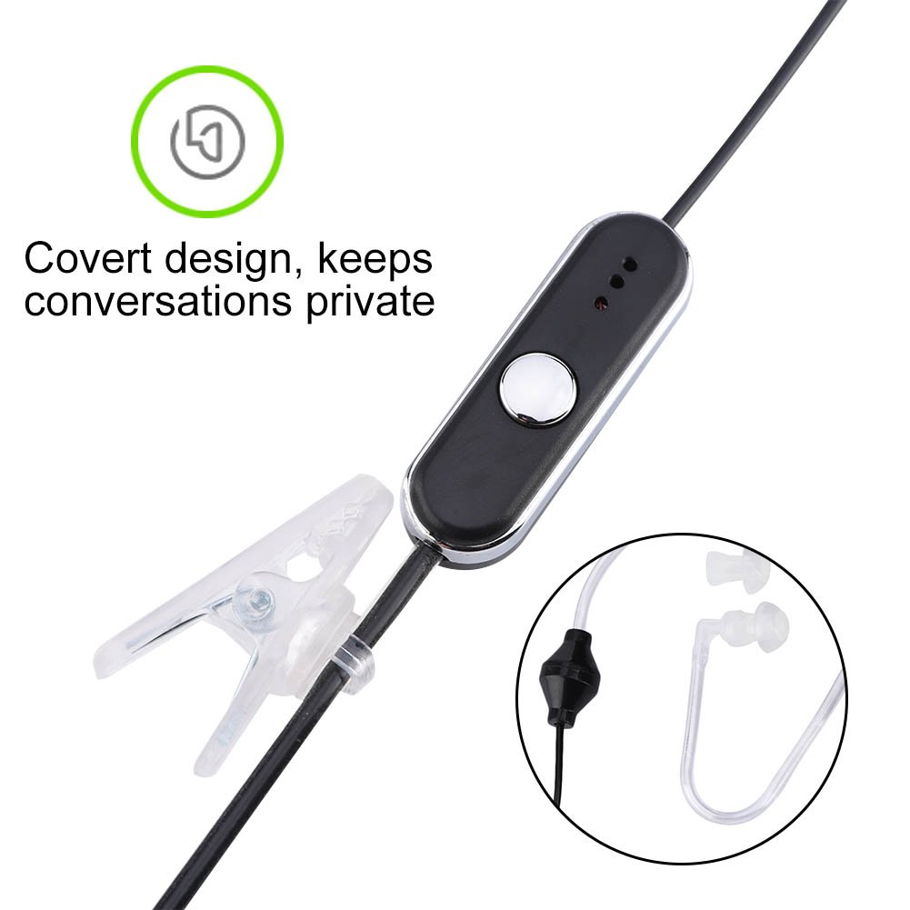 Professional Noise Canceling 2-Pin Walkie Talkie Headset with Built-in Microphone & PTT Button - Compatible with K Head Two-Way Radios (Ideal for Security, Construction & Warehouse Communication)