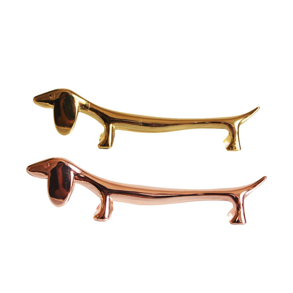 2pcs Metal Dog-Shaped Chopstick Rest Holder - Elegant Spoon & Fork Stand for Wedding, Christmas, New Year Dinner Party - Perfect Table Centerpiece Decoration for Asian Cuisine & Holiday Celebrations