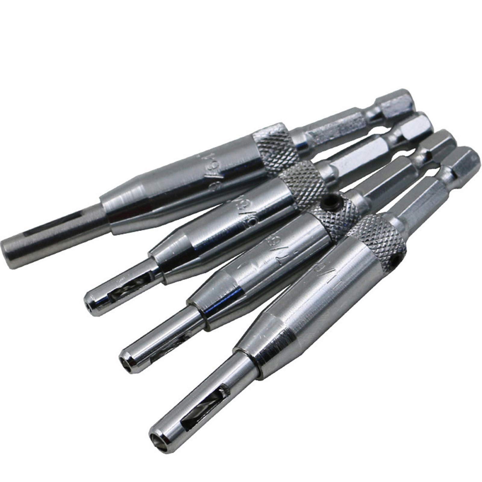 Self-Centering Drill Bit Set (4pcs) for Door Hinges - Perfect for Home Improvement & Metal Drilling
