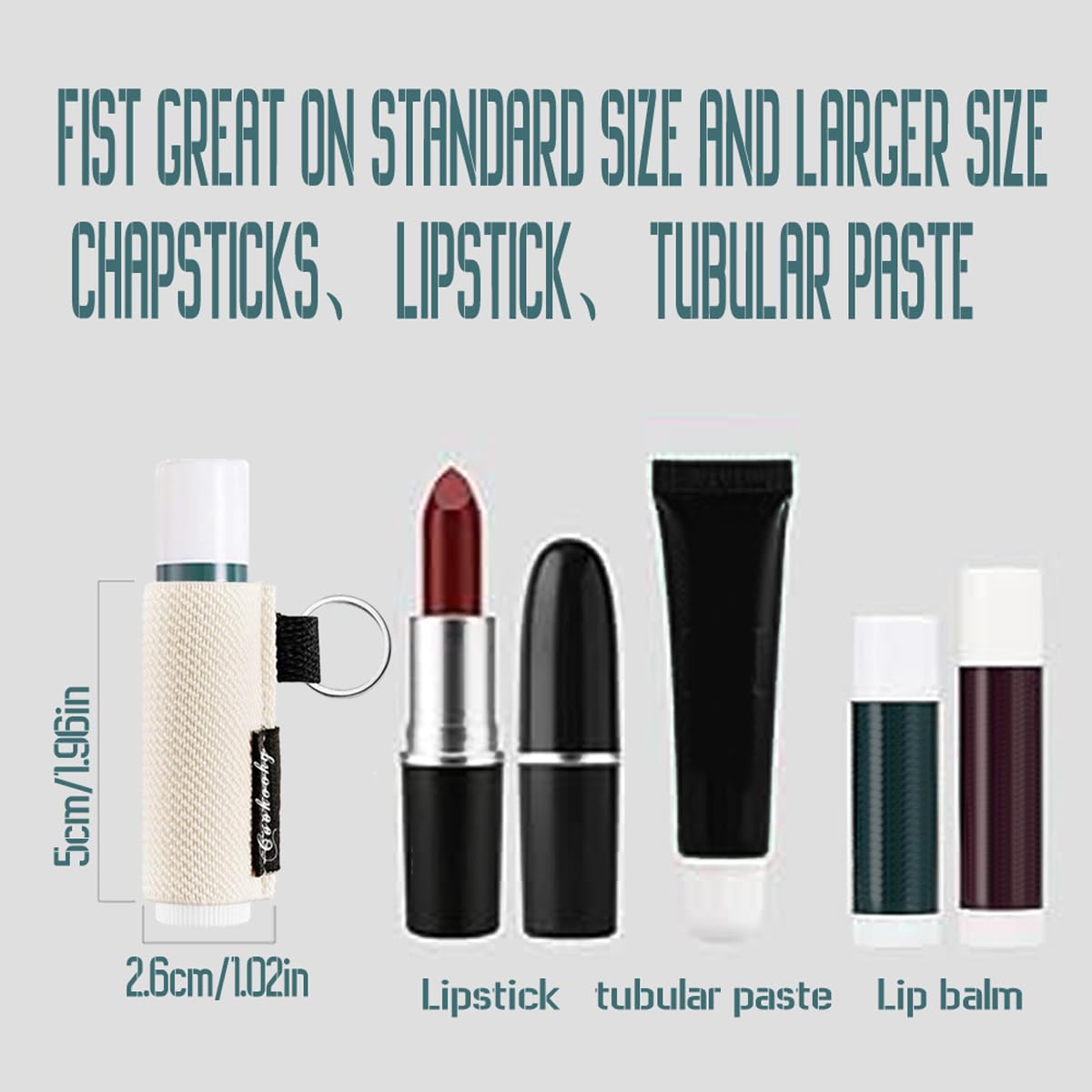 Cute Minimalist Lip Balm Keychain Holder - Chapstick Holder for Keys, Purse & Backpack - Perfect for Travel, Hiking & Daily Use