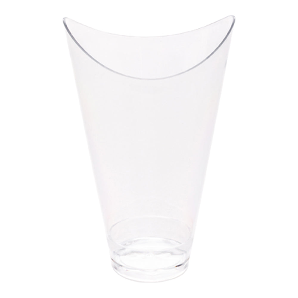 3 oz Clear Plastic Mini Mezzaluna Cups - 100 Count Bulk Pack (3.25