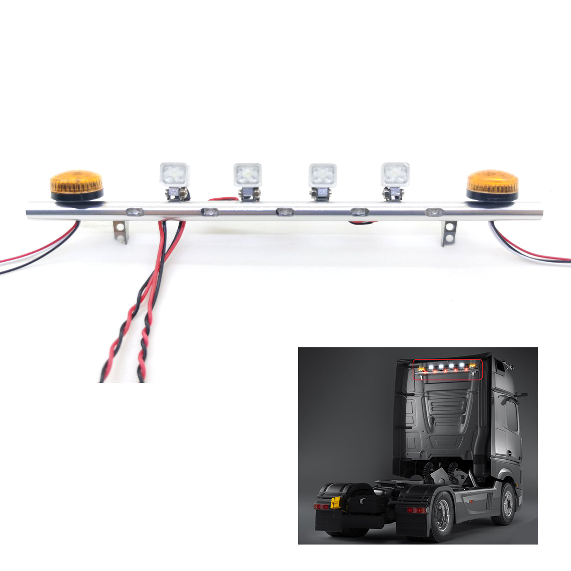 Degree CNC Rotating Light LED Roof Lamp for Tamiya 1/14 RC Tractor Truck Trailer - Remote Controlled Car Accessory for Hobby Model - Perfect for Night Racing and Realistic Simulation Scenes