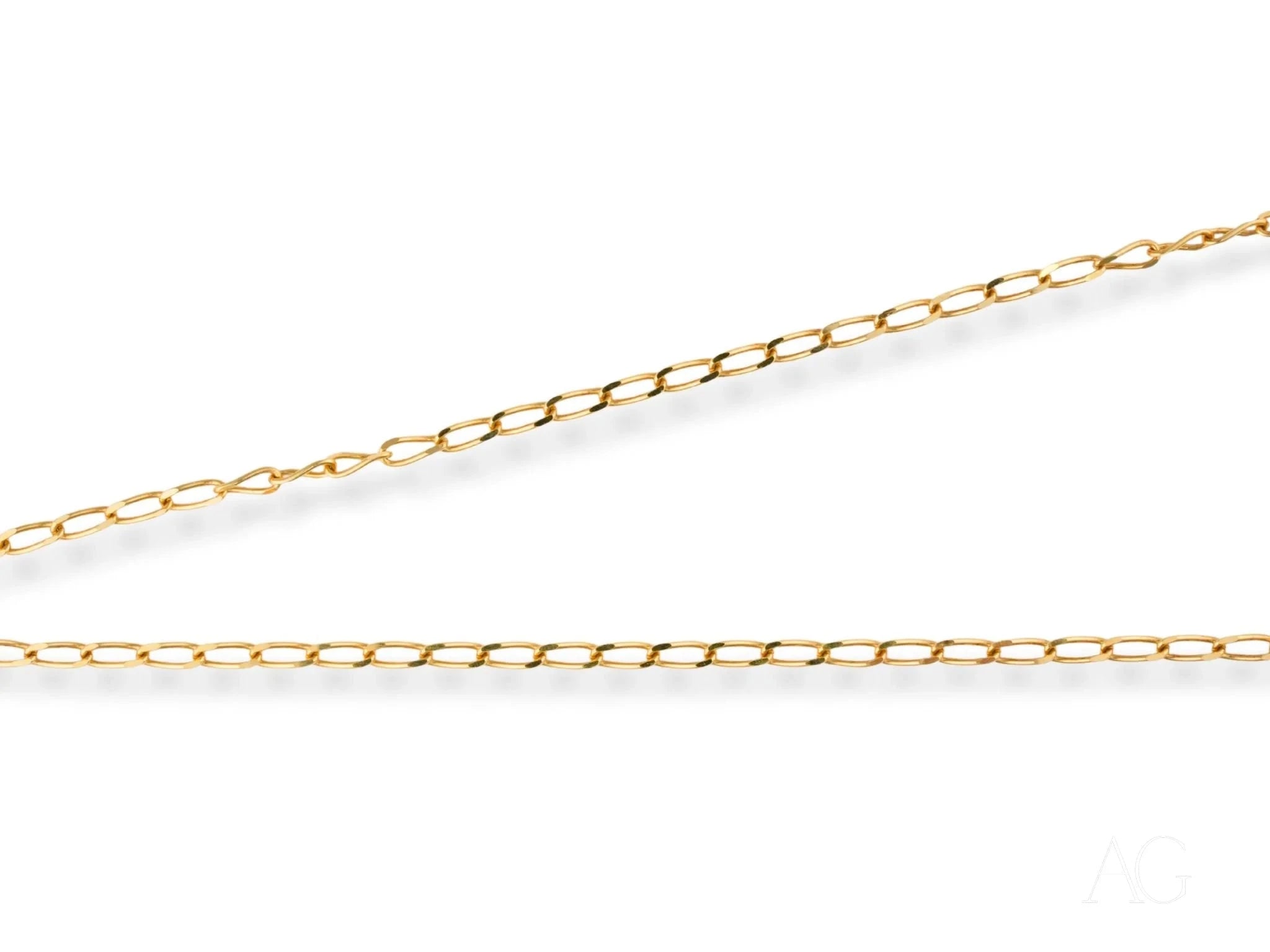 18K Yellow Gold Classic Link Chain Necklace for Women - Elegant & Timeless Jewelry for Everyday Wear, Parties & Special Occasions