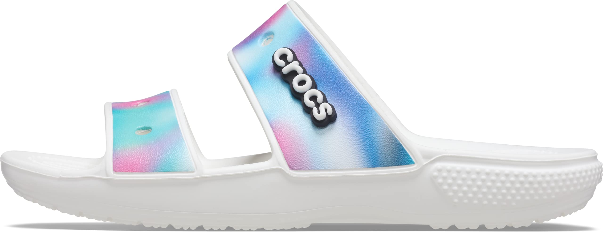 Crocs Unisex-Adult Classic Tie Dye Two-Strap Sandals - Comfortable Slide Sandals for Men & Women - Perfect for Beach, Pool, and Casual Wear