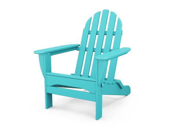 Polywood Aruba Classic Folding Adirondack Chair - Durable Outdoor Furniture for Patio, Poolside & Garden Relaxation