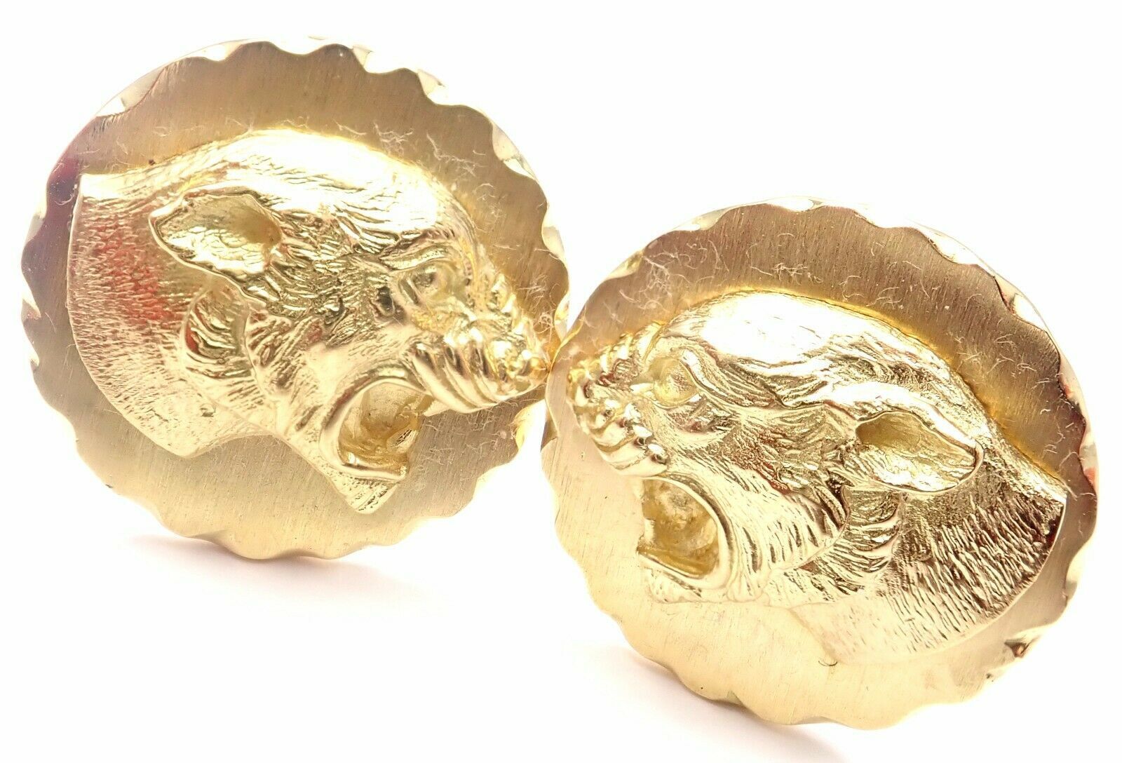 Authentic Van Cleef & Arpels 18k Yellow Gold Panther Panthere Cufflinks for Men - Luxury Vintage Jewelry Gift for Weddings & Formal Events