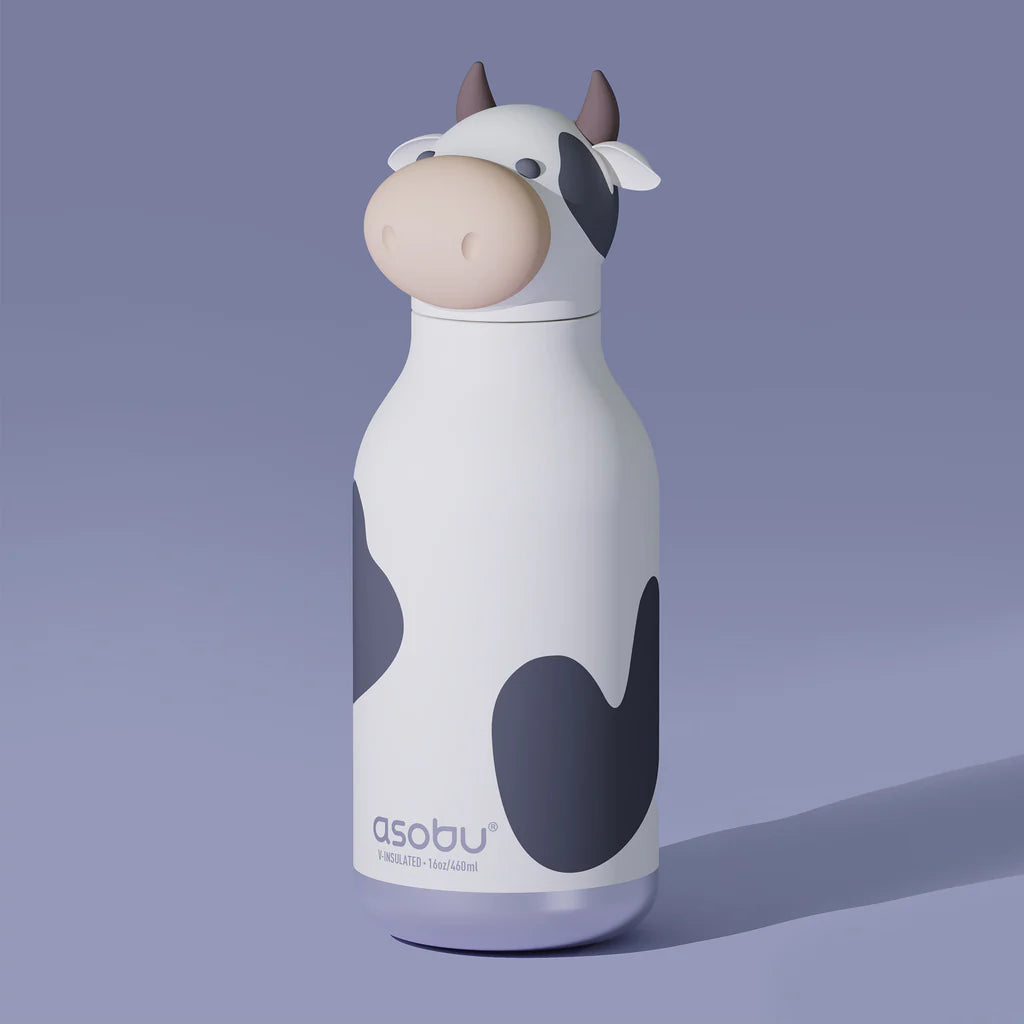 Premium Cow Bestie Water Bottle - Leakproof & BPA-Free for Kids, Gym, School & Outdoor Activities