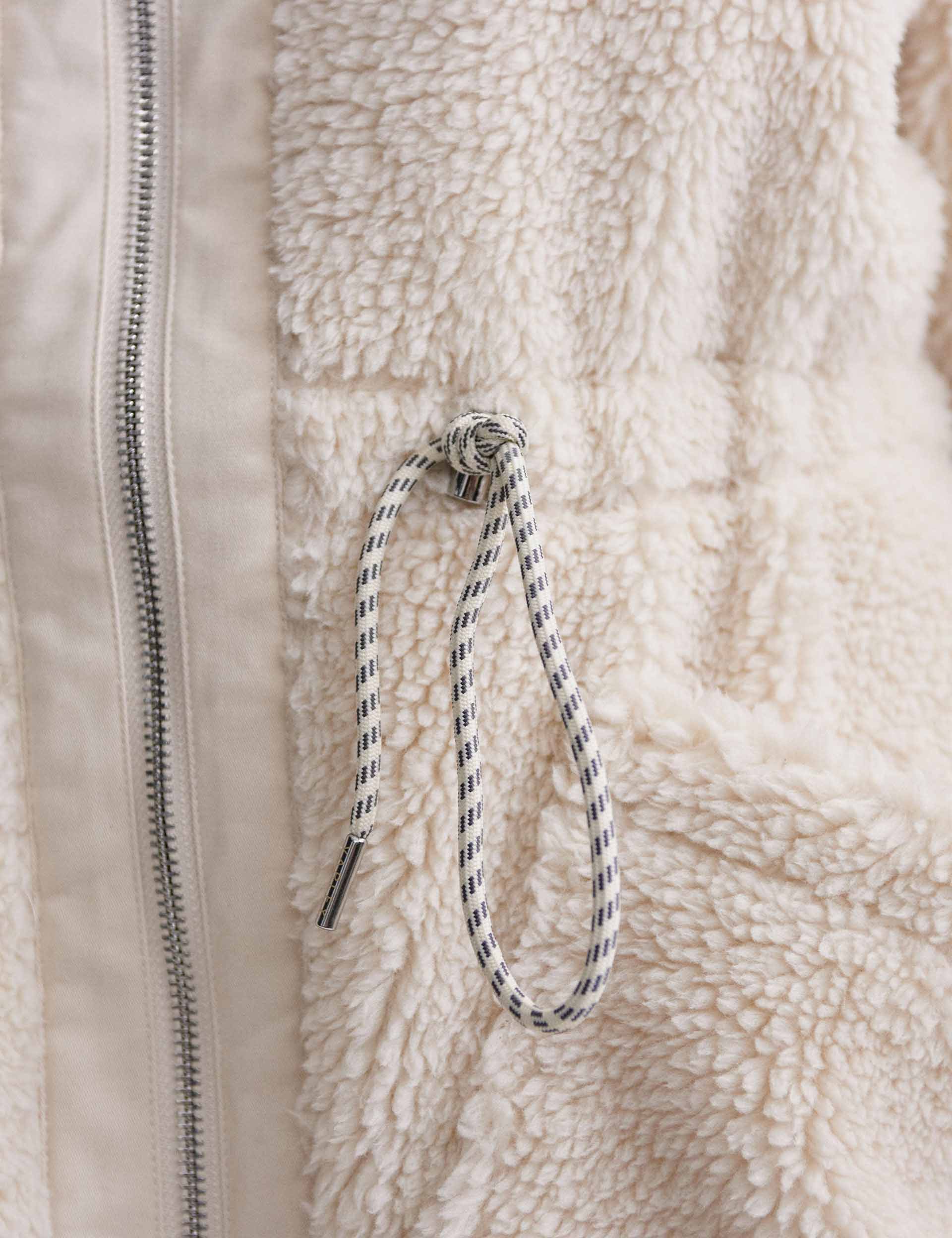 Logan Sherpa Coat for Women - Soft Fleece Lined Winter Jacket in Sandshell - Cozy Outerwear for Cold Weather & Outdoor Adventures