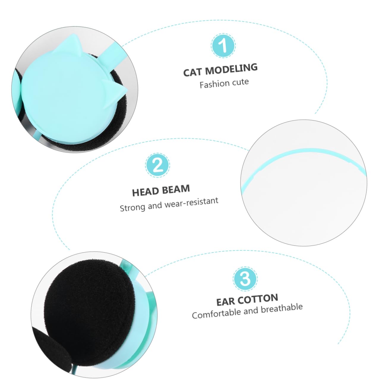 PartyKindom 2 Pack Stylish Cat Ear Headphones with Microphone - Bass Boosted Gaming Headset for Girls, Comfortable Over-Ear Design for PC & Mobile - Perfect for Gaming, Streaming & Online Classes