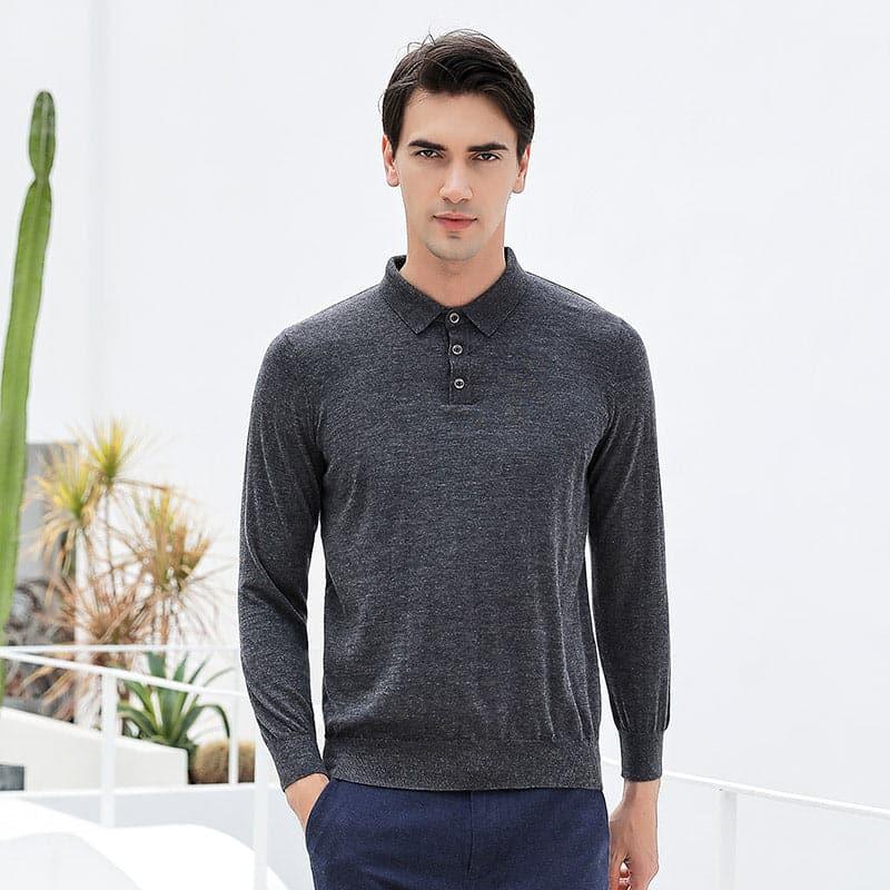 Premium Men's Cashmere Polo Sweater - Soft & Luxurious Knitwear for Business Casual & Winter Wear