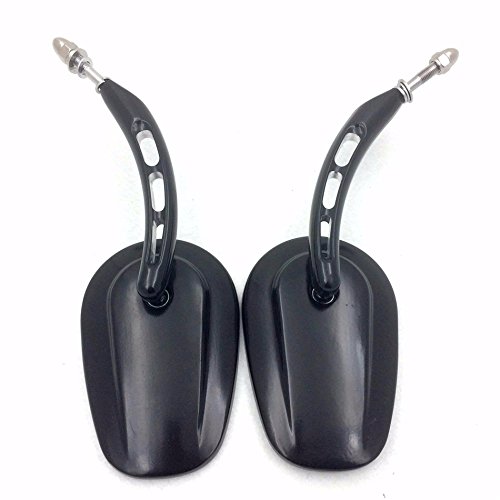 Black Big Side Mirrors with Hollow-out Stem for Harley Davidson Dyna Super Glide FXDXT 1982 & Later - Durable Motorcycle Accessories for Enhanced Safety and Style - Perfect for Highway Cruising and Urban Riding