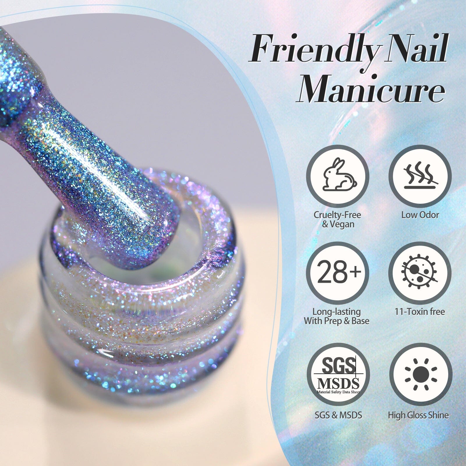 Sea Tears JG02 Aurora Nail Gel Polish 15ml - Long Lasting UV LED Gel Nail Polish for Salon & Home Manicure - Perfect for Nail Art, French Tips & Special Occasions