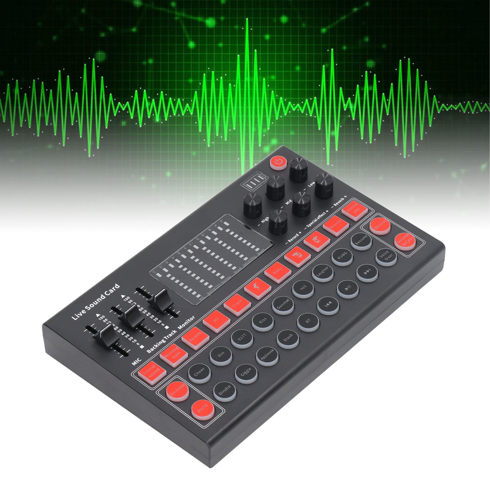 Professional Voice Changer Sound Board with LED Display - Noise Reduction, Bluetooth & Dual Channel Live Sound Card for Recording, Podcasting & Gaming (USB Audio Mixer for PC/Mac/Streaming)
