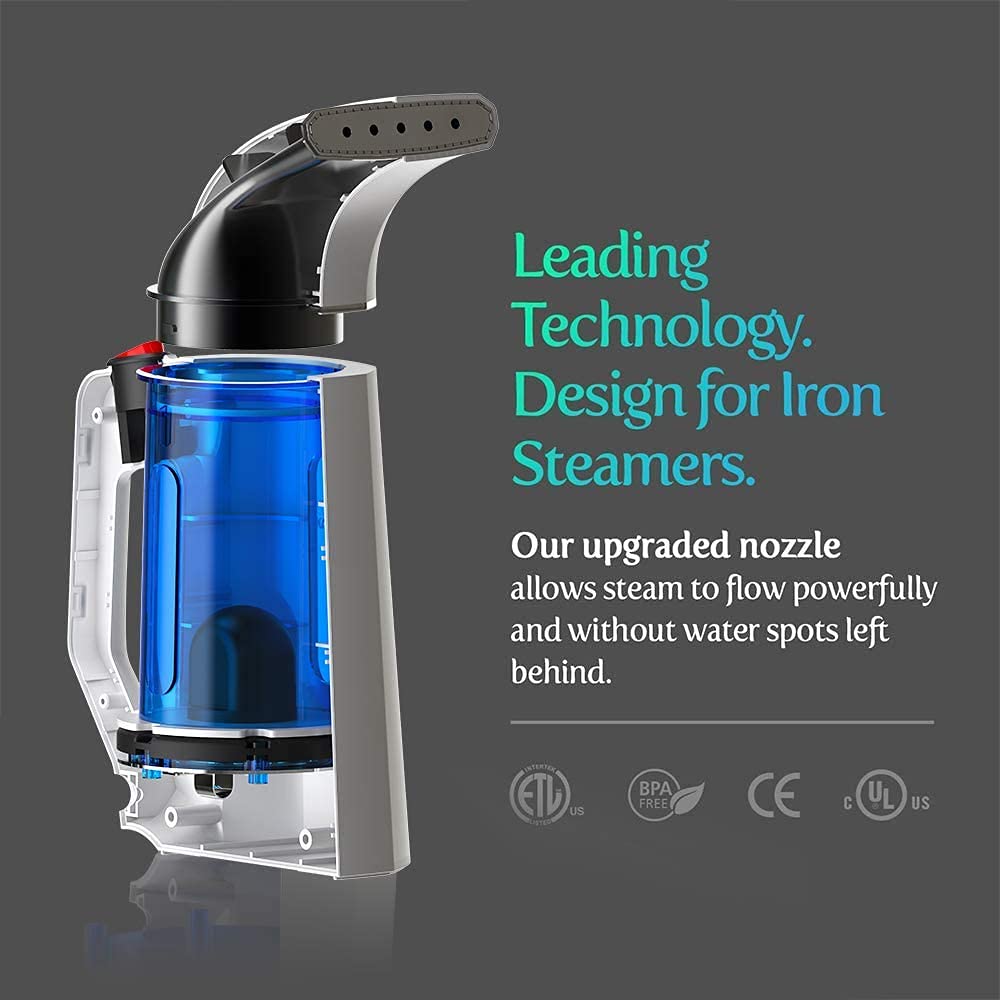 Portable Handheld Garment Steamer - 180ML Compact Clothes & Hat Steamer with Auto Shut-Off for Home, Travel & Office Use | Quick Wrinkle Remover for Shirts, Dresses & Suits (Blue, Model H009)