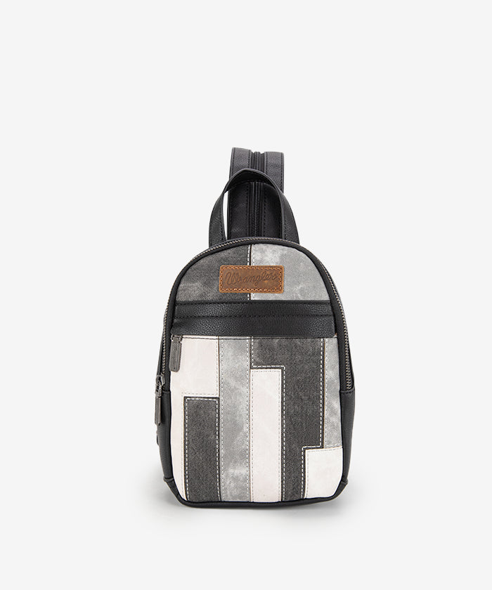 Wrangler Denim Textured Sling Bag for Men & Women - Stylish Crossbody Shoulder Bag for Travel, Hiking, and Everyday Use
