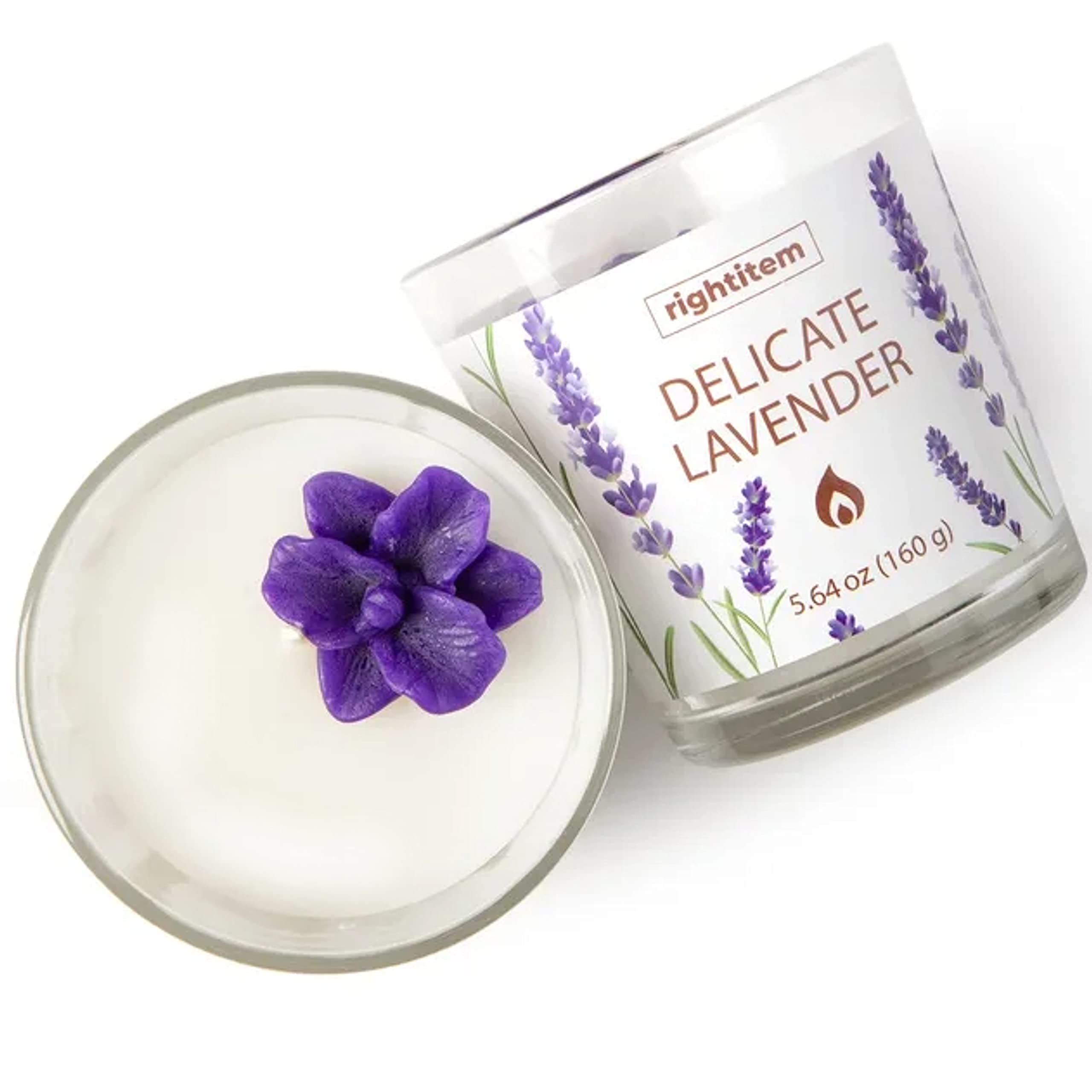 Handmade Lavender Soy Candle - 5.64oz Jar - 30 Hour Burn - for Home Relaxation