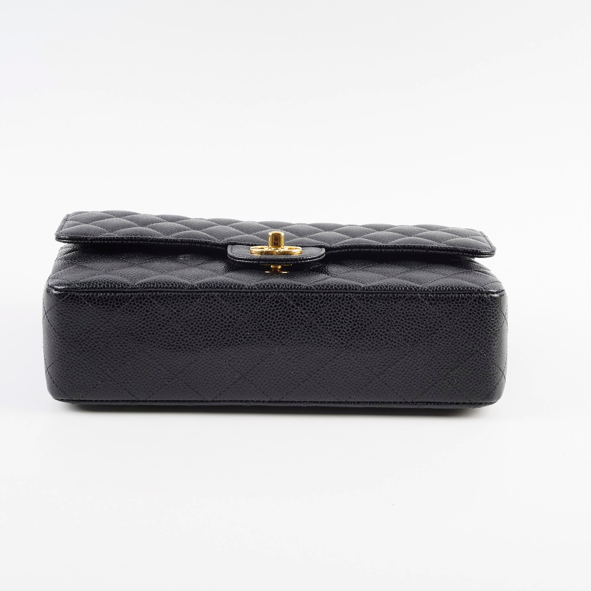 Chanel Medium/Large Caviar Double Classic Flap Black Handbag - Luxury Designer Shoulder Bag for Women | Perfect for Work, Evening Events & Special Occasions