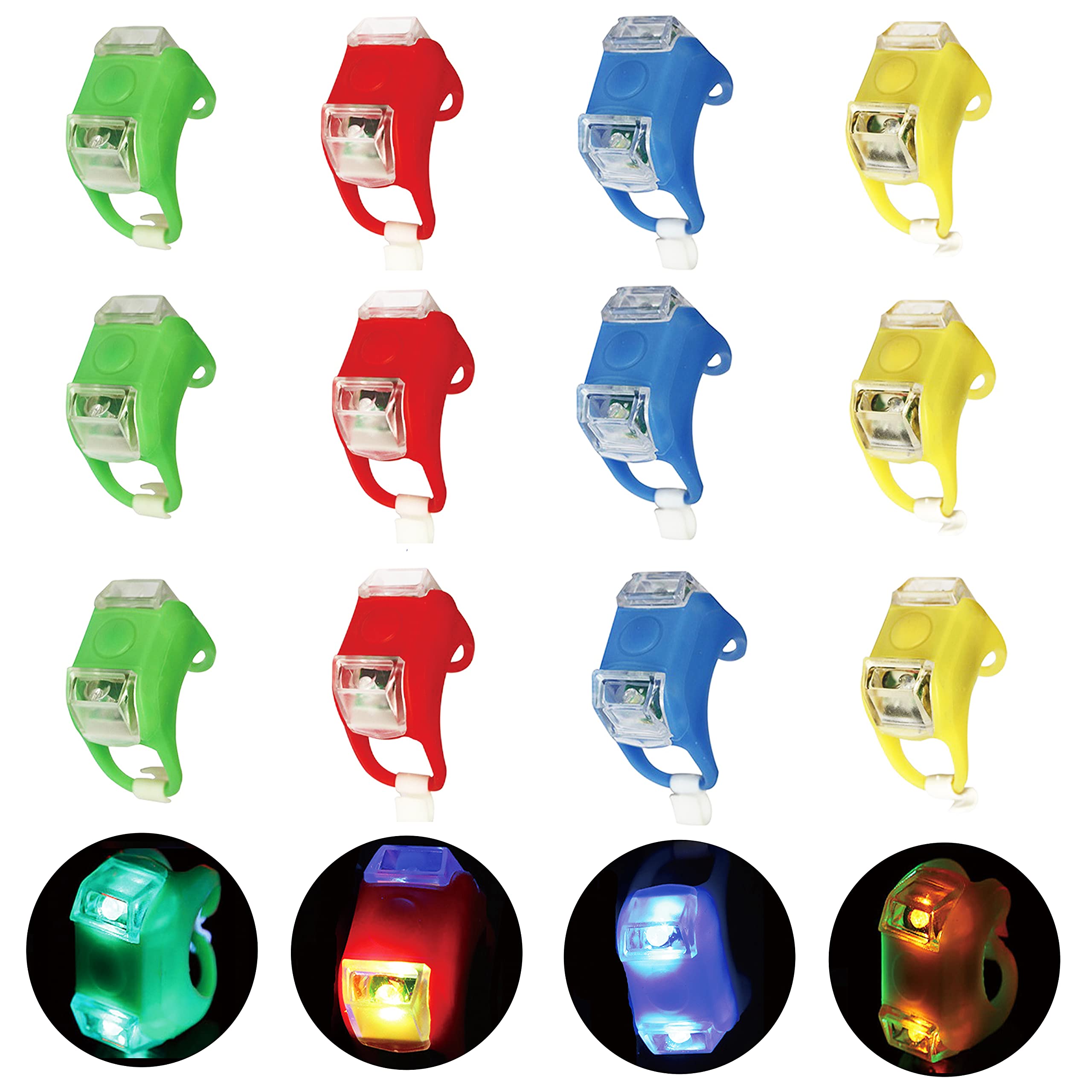 12-Pack LED Boat Navigation Lights - 3 Modes Marine Safety Lights for Bow & Stern | Waterproof for Kayak, Pontoon, Fishing Boats | Also Great for Bicycles, Strollers & Outdoor Activities