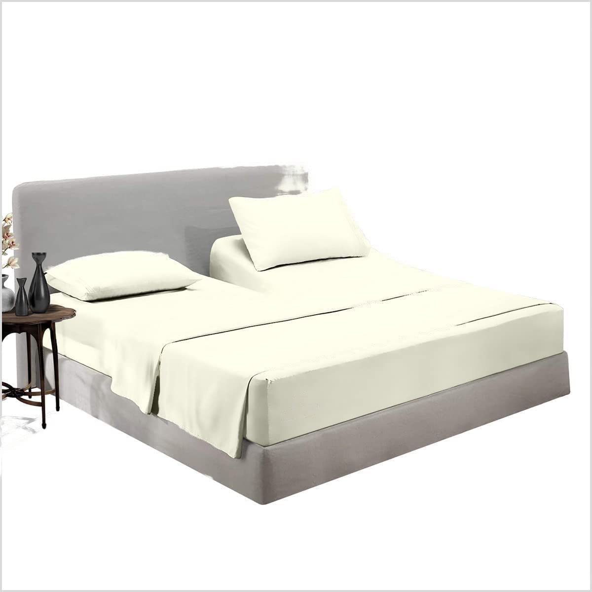 600 Thread Count 100% Egyptian Cotton Split Queen Fitted Sheet for Adjustable Beds - Half Split Design (32