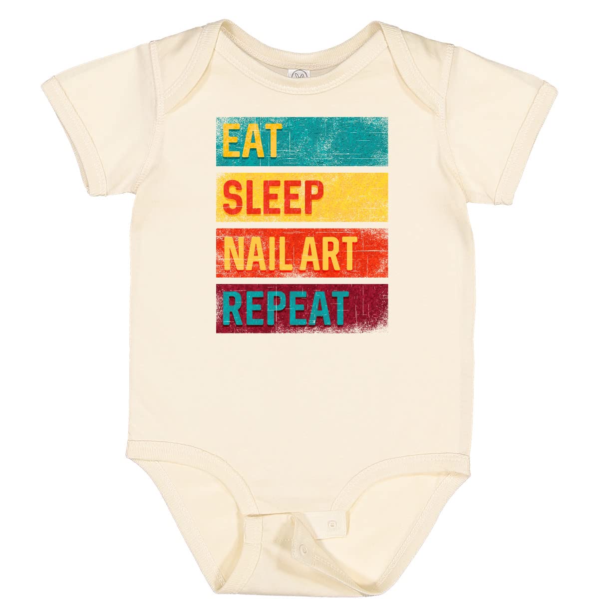 Inktastic Nail Tech Eat Sleep Nail Art Repeat Baby Bodysuit - Cute Graphic Onesie for Infants & Toddlers - Perfect Gift for Nail Artists & Salon Lovers - Great for Playdates, Photo Shoots & Everyday Wear