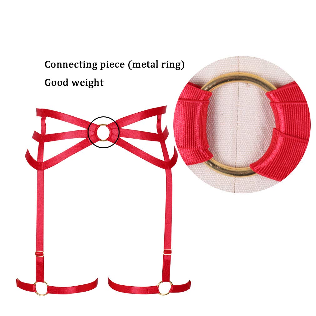 Sexy Women's Bandage Caged Body Harness & Garter Belt Set - Adjustable Waist & Thigh Straps for Stockings - Perfect for Lingerie, Cosplay, Halloween & Boudoir Photography