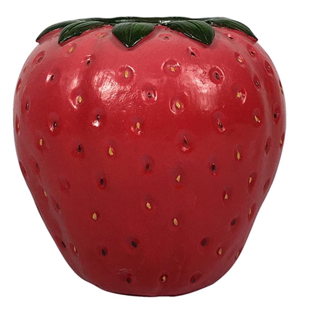 FAKEME Resin Strawberry Flower Vase - Elegant Home Decor for Living Room, Bedroom & Wedding Centerpieces | Housewarming Gift & Table Planter | Large Decorative Figurine for Farmhouse, Boho & Cottage Style Decorations
