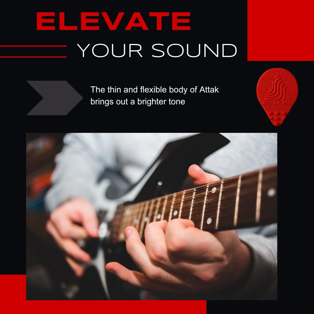 Acoustik Attak Structured Guitar Picks - Medium Thickness for Unique Tone (10 Pack) | Perfect for Rock, Blues & Acoustic Performances