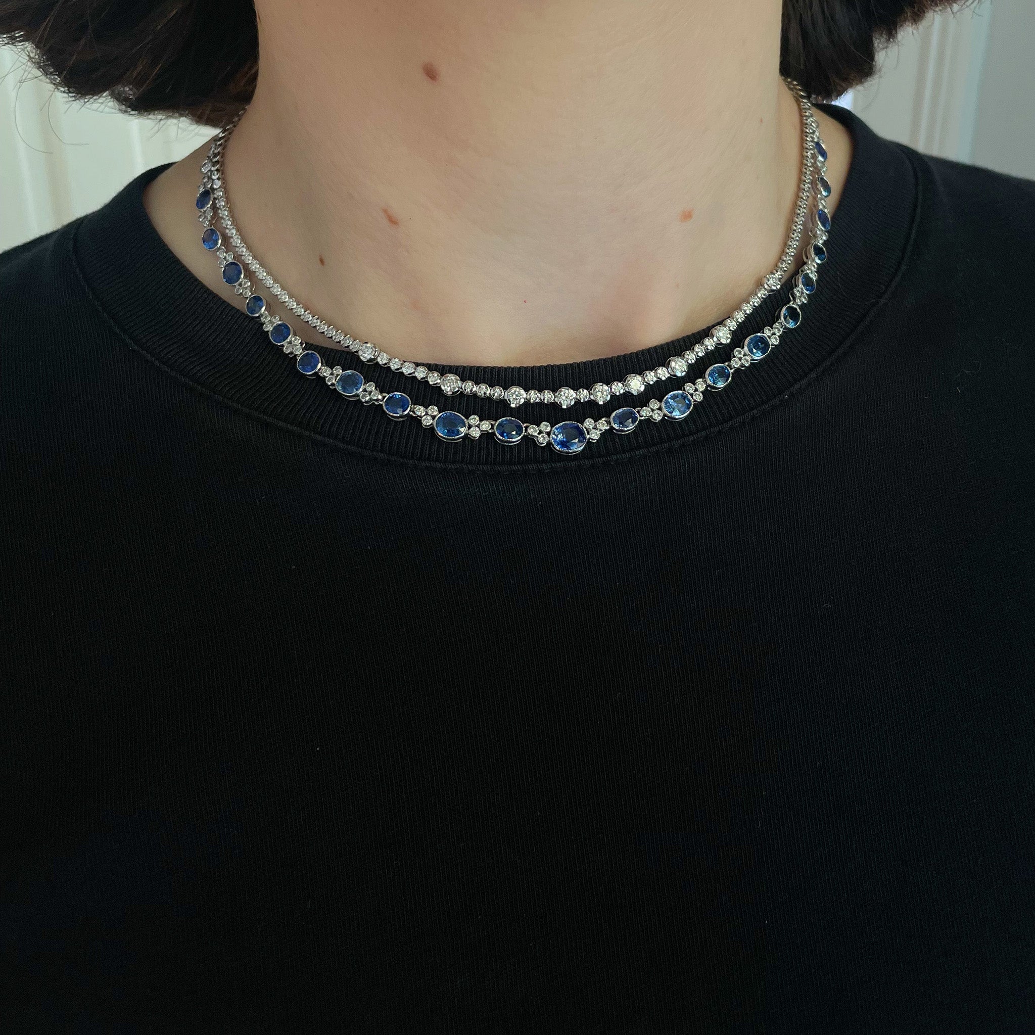 1.38ctw Diamond Tennis Necklace in 14K White Gold | Elegant Jewelry for Women, Perfect for Weddings, Parties & Special Occasions