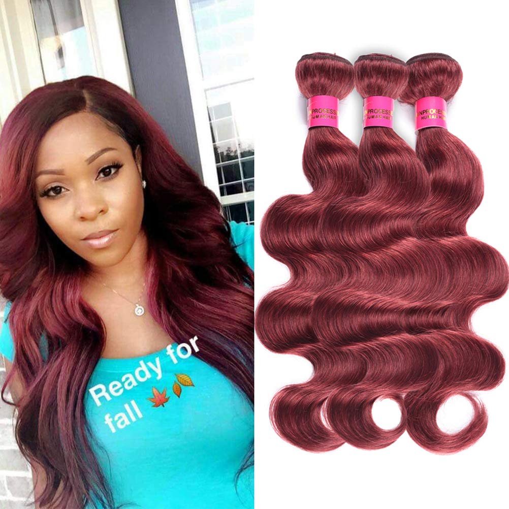 Premium 8A Brazilian Virgin Human Hair Bundles - 3 Bundles Body Wave Hair Extensions (20