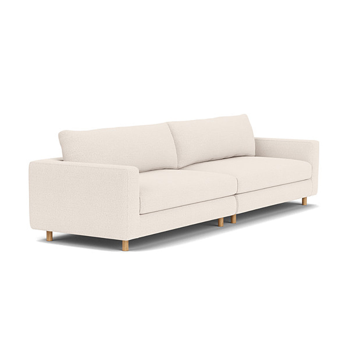 Modern Dylan Boucle 4-Seater Sofa - Soft Chenille Fabric Sectional Couch for Living Room, Lounge & Family Room - Comfortable Mid-Century Style Sofa for Home Decor
