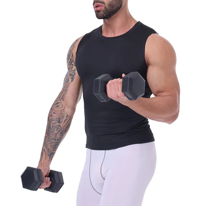 Men's Compression Tank Top - Slim Fit Sleeveless Workout Vest, Moisture Wicking & Breathable Quick Dry Shirt for Gym, Running & Athletic Training