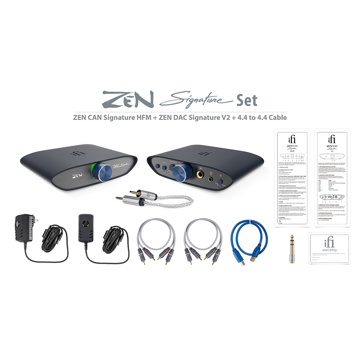 iFi ZEN Signature Set HFM (DAC V2 + CAN HFM + 4.4mm Cable) - High Fidelity Audio System for Audiophiles - Perfect for Home Listening & Professional Studio Use