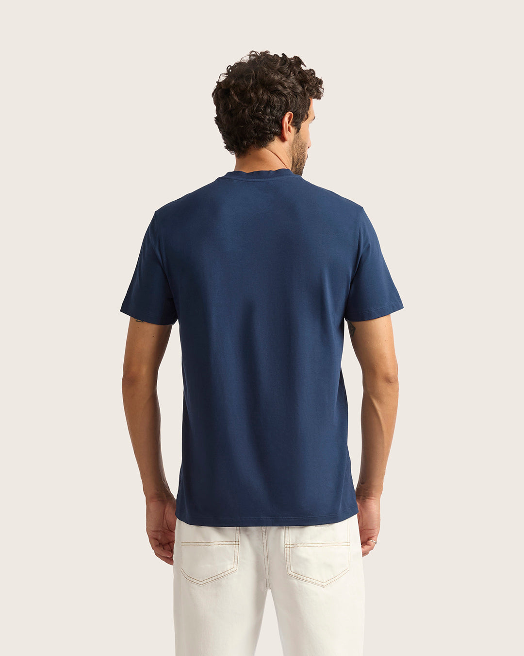 Men's Classic Crew Neck T-Shirt - Navy Blue Cotton Casual Tee for Everyday Wear, Gym & Outfits