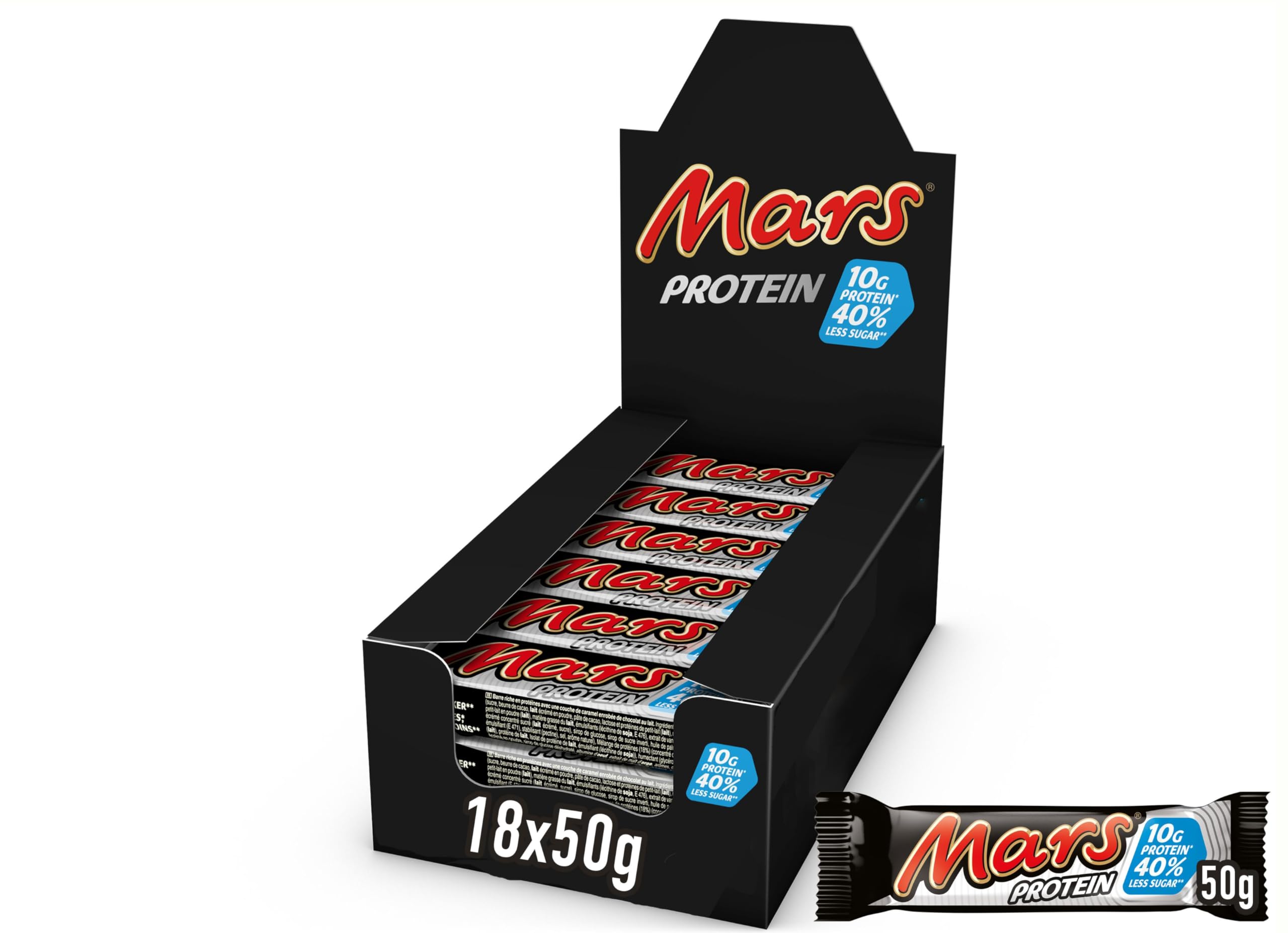 MARS Protein Bar, Chocolate Protein Snack, Bulk Pack 18 x 50g - High Protein Energy Bars for Gym, Hiking & Healthy On-the-Go Snacking