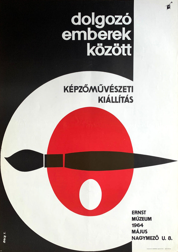 1964 Original Hungarian Art Exhibition Poster - Vintage Ernst Museum Collectible - Perfect for Home Decor, Gallery Walls & Retro Art Displays