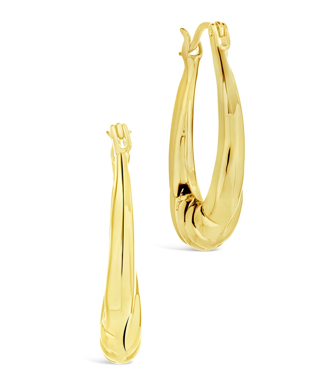 Logan Twisted Statement Hoop Earrings for Women - Fashionable Gold Plated Chunky Hoops - Perfect for Parties, Date Nights & Special Occasions